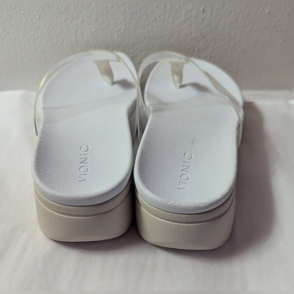 Vionic Luminous White Clear Thong Platform Slip O… - image 4